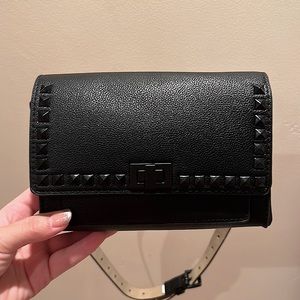 Black studded belt bag